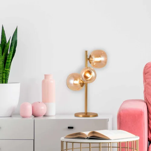 CANDEEIRO DE MESA 3 LUZES FERRO DOURADO NICOLETTA CANDEEIRO DE MESA 3 LUZES FERRO DOURADO NICOLETTA