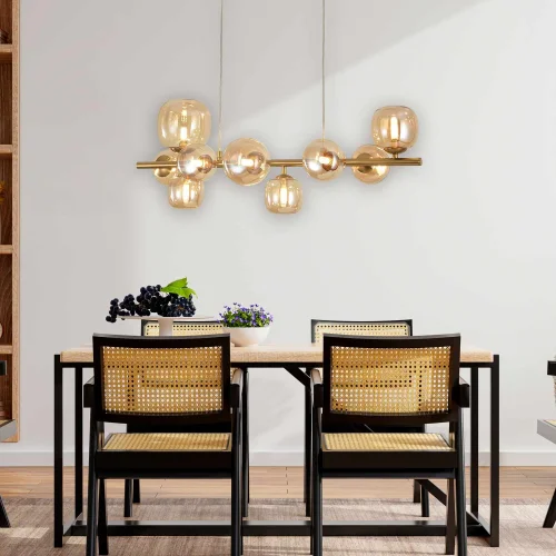 CANDEEIRO DE TECTO 10 LUZES FERRO DOURADO NICOLETTA