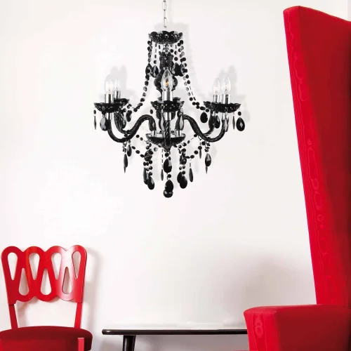 LÂMPADA DE TETO 6 LUZES GIULIA PRETAS