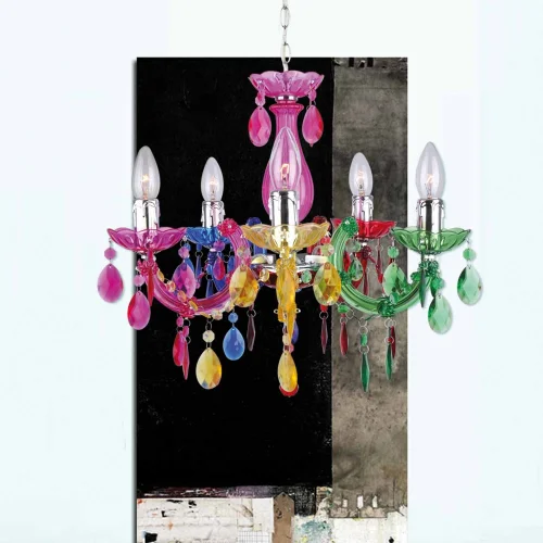 LÂMPADA DE TETO 5 LUZES MULTICOLORIDAS