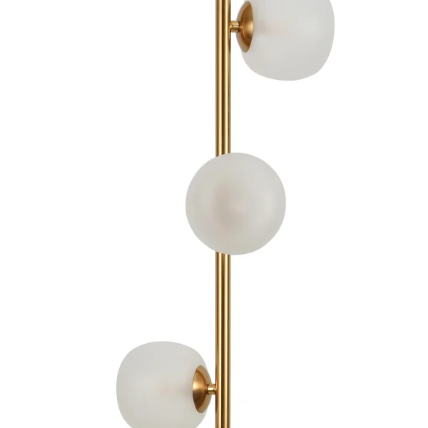 CANDEEIRO DE PÉ 3 LUZES FERRO DOURADO ABAJUR BRANCO NICOLETTA CANDEEIRO DE PÉ 3 LUZES FERRO DOURADO ABAJUR BRANCO NICOLETTA