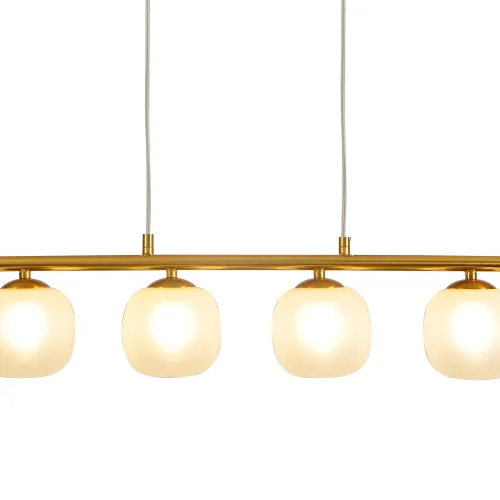 CANDEEIRO DE TECTO 4 LUZES FERRO DOURADO ABAJUR BRANCO NICOLETTA