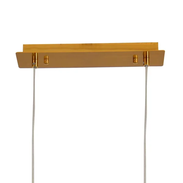 CANDEEIRO DE TECTO 4 LUZES FERRO DOURADO ABAJUR BRANCO NICOLETTA