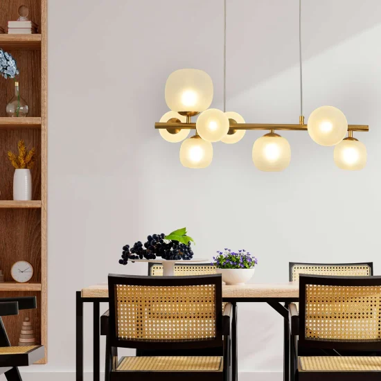 CANDEEIRO DE TECTO 8 LUZES FERRO BRONZE NICOLETTA