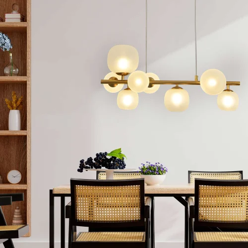 CANDEEIRO DE TECTO 8 LUZES FERRO BRONZE NICOLETTA