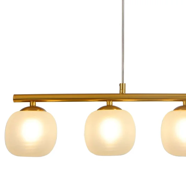 CANDEEIRO DE TECTO 5 LUZES FERRO DOURADO ABAJUR BRANCO NICOLETTA