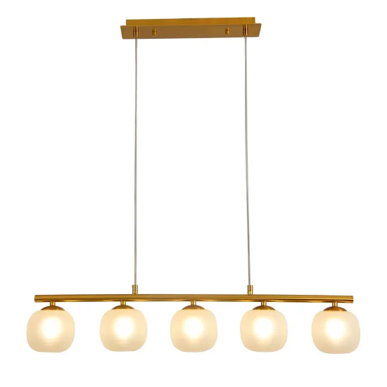 CANDEEIRO DE TECTO 5 LUZES FERRO DOURADO ABAJUR BRANCO NICOLETTA 2