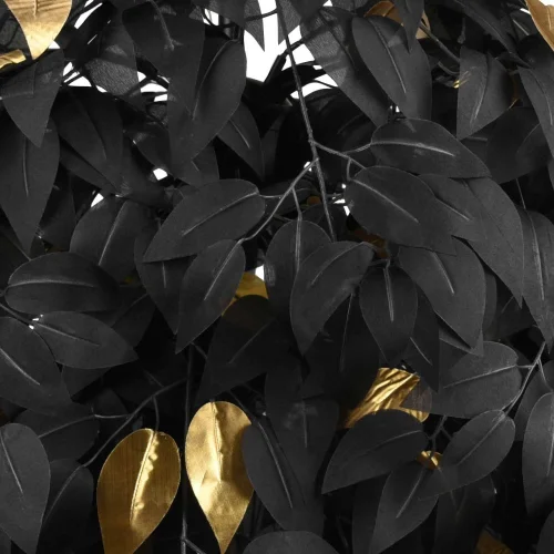 CANDEEIRO DE TECTO 3 LUZES Ø 70CM FOLHAS PRETAS