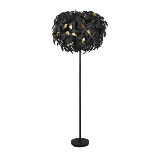CANDEEIRO DE PISO 3 LUZES Ø 70CM FOLHAS PRETAS 2