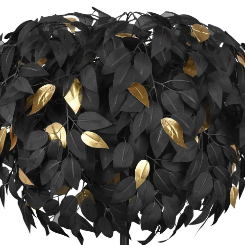 CANDEEIRO DE PISO 3 LUZES Ø 70CM FOLHAS PRETAS