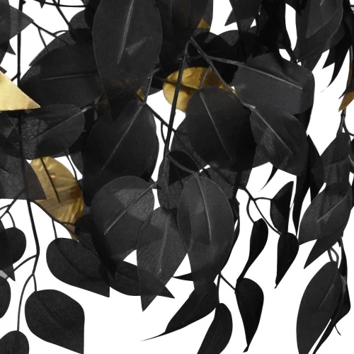 CANDEEIRO DE TECTO 1 LUZ Ø 38CM FOLHAS PRETAS