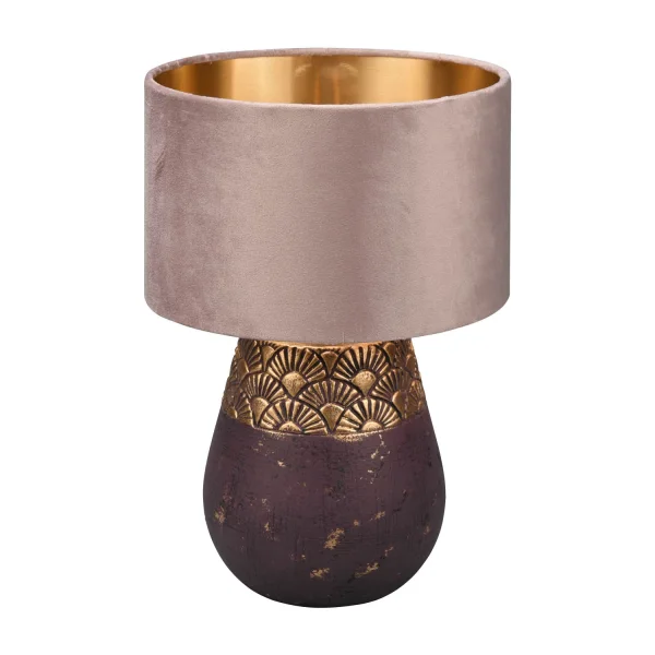 CANDEEIRO DE MESA DE CERÂMICA CASTANHA SHIRA