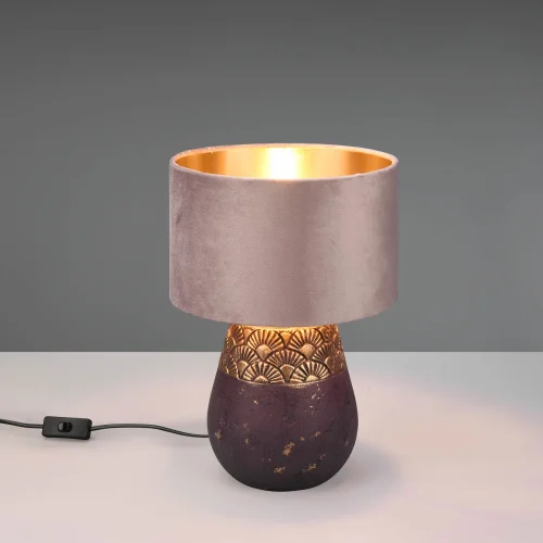 CANDEEIRO DE MESA DE CERÂMICA CASTANHA SHIRA