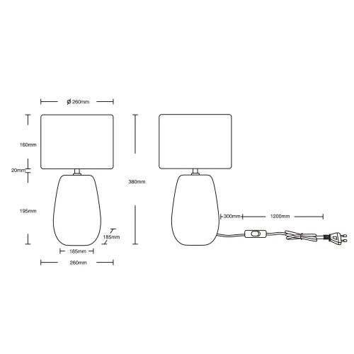CANDEEIRO DE MESA CERÂMICA BEGE SHIRA