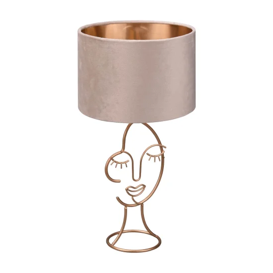 CANDEEIRO DE MESA DE METAL ABAJUR BEGE LAURA 2