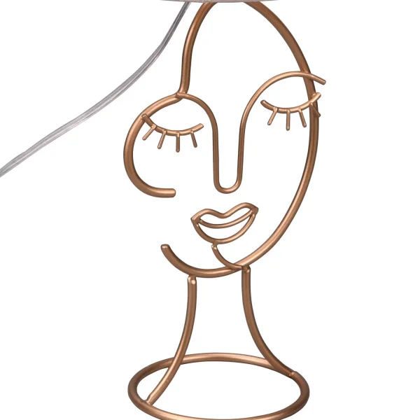 CANDEEIRO DE MESA DE METAL ABAJUR BEGE LAURA