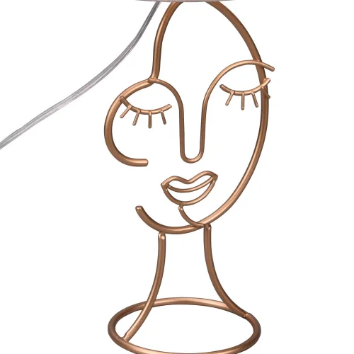 CANDEEIRO DE MESA DE METAL ABAJUR BEGE LAURA