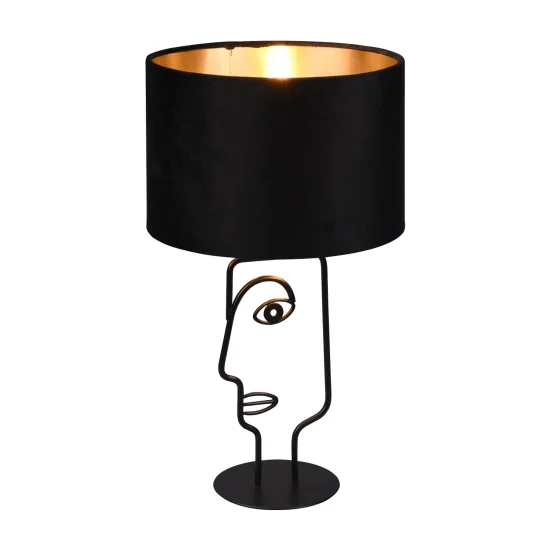 CANDEEIRO DE MESA DE METAL ABAJUR PRETO OTIS