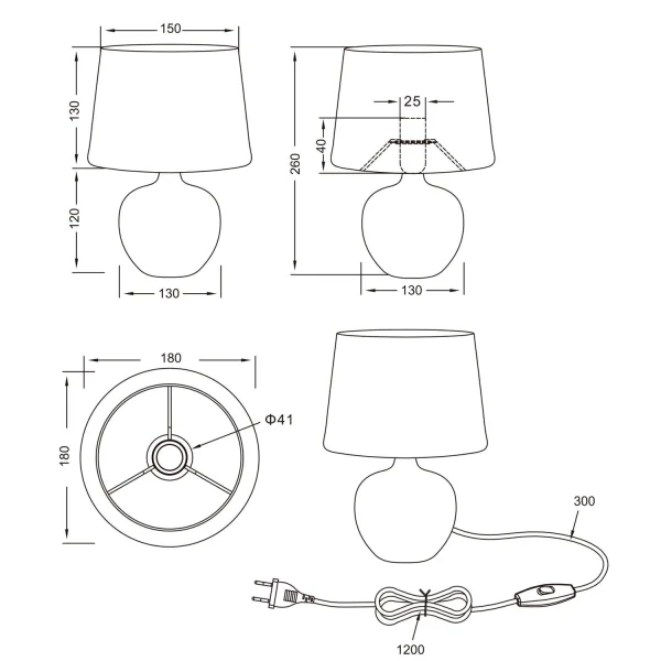 CANDEEIRO DE MESA SPLENDOUR 18CM IMITAÇÃO DE MADEIRA