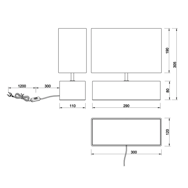 CANDEEIRO DE MESA SIGRID MADEIRA NATURAL ABAJUR PRETO E27