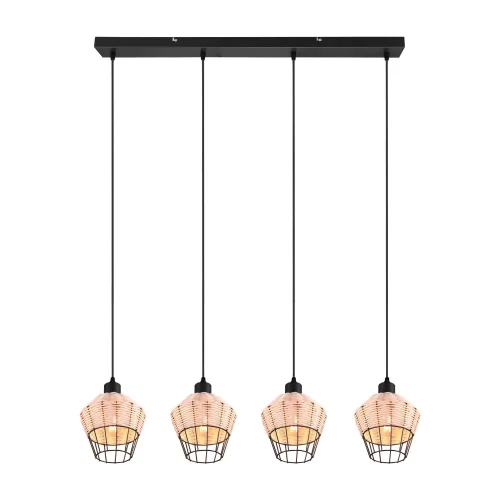 CANDEEIRO DE TECTO 4 LUZES RATTAN NATURAL GALADRIEL
