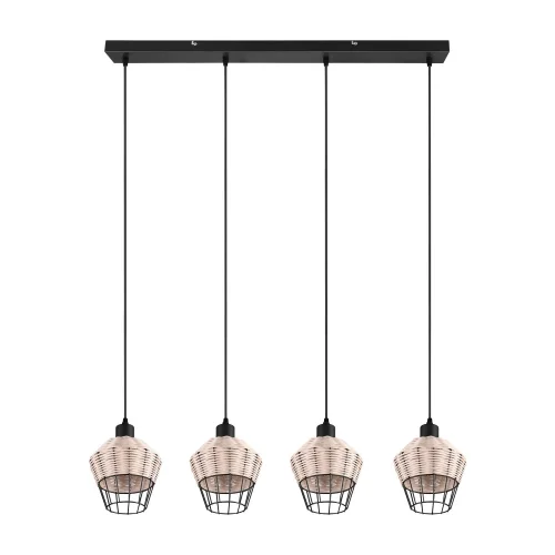 CANDEEIRO DE TECTO 4 LUZES RATTAN NATURAL GALADRIEL