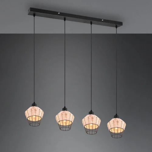 CANDEEIRO DE TECTO 4 LUZES RATTAN NATURAL GALADRIEL