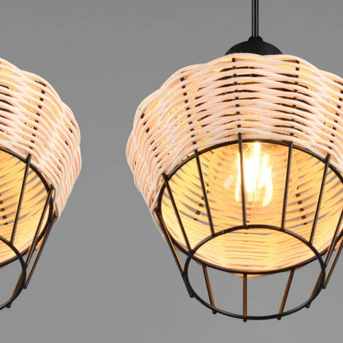 CANDEEIRO DE TECTO 4 LUZES RATTAN NATURAL GALADRIEL