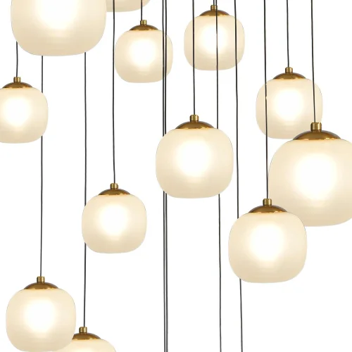 CANDEEIRO DE TECTO 16 LUZES DE FERRO PRETO/BRONZE ABAJUR BRANCO NICOLETTA