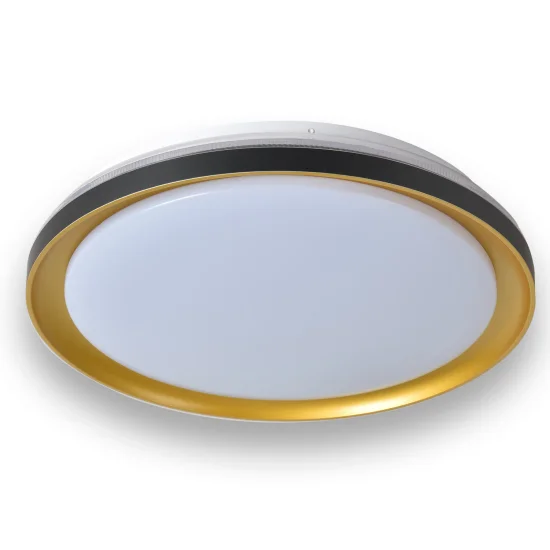 CANDEEIRO DE TETO LED 35 W REGULÁVEL COM CONTROLE REMOTO PRETO/DOURADO SHIRLEY 2