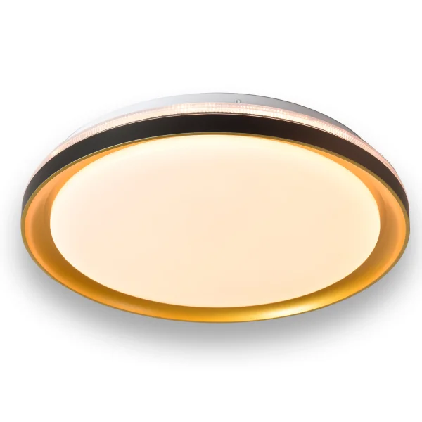 CANDEEIRO DE TETO LED 35 W REGULÁVEL COM CONTROLE REMOTO PRETO/DOURADO SHIRLEY