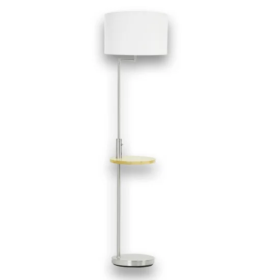 LÂMPADA DE PISO NÍQUEL ACETINADO E27 USB PORTIA
