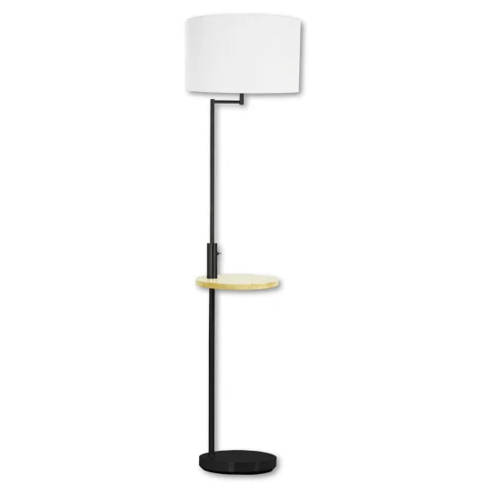 LÂMPADA DE PISO PRETO E27 USB PORTIA