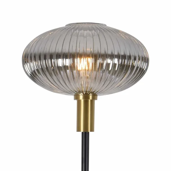CANDEEIRO DE PÉ COM ABAJUR FUMADO 160 CM E27 SHELBY 2