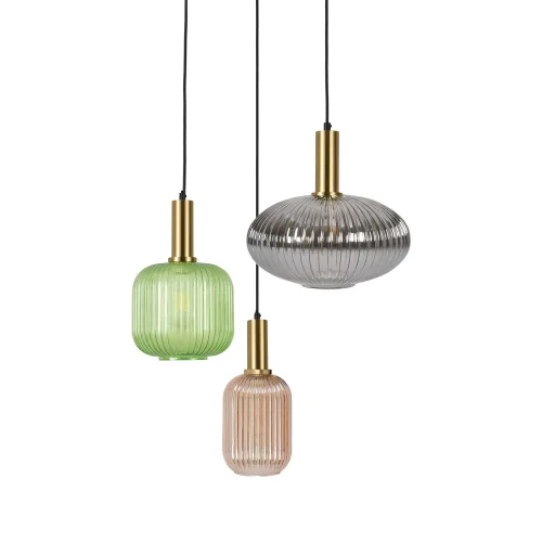 CANDEEIRO DE TECTO 3 LUZES COM ABAJURES COMBINADAS Ø40 E27 SHELBY CANDEEIRO DE TECTO 3 LUZES COM ABAJURES COMBINADAS Ø40 E27 SHELBY