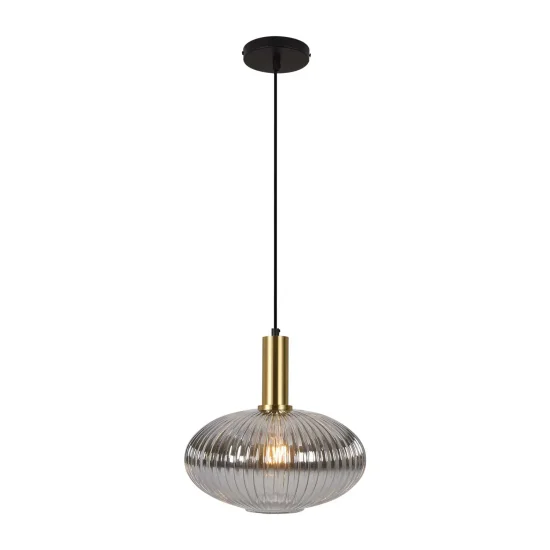 CANDEEIRO DE TECTO 1 LUZ COM ABAJUR FUMADO Ø30 E27 SHELBY 2