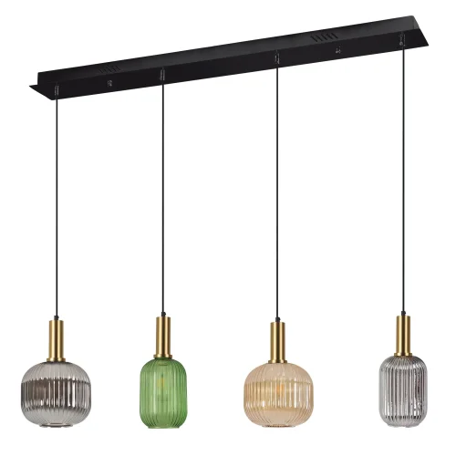 CANDEEIRO DE TECTO 4 LUZES ABAJURES COMBINADOS E27 SHELBY