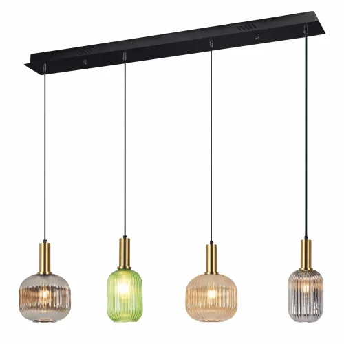 CANDEEIRO DE TECTO 4 LUZES ABAJURES COMBINADOS E27 SHELBY