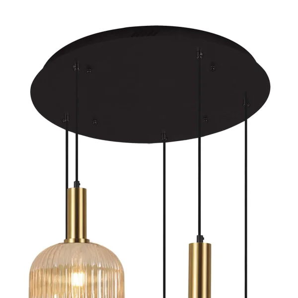 LÁMPARA DE TECHO 5 LUCES TULIPAS COMBINADAS Ø70 E27 SHELBY