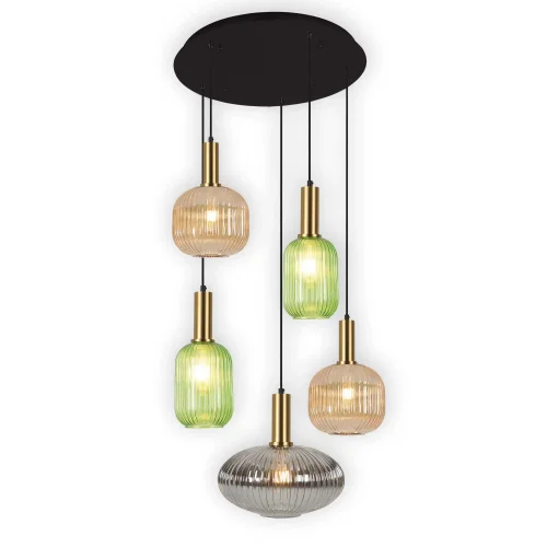 LÁMPARA DE TECHO 5 LUCES TULIPAS COMBINADAS Ø70 E27 SHELBY