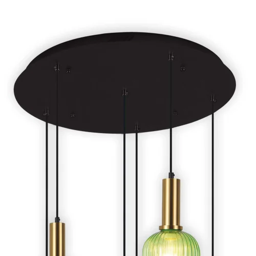 CANDEEIRO DE TECTO 6 LUZES ABAJURES COMBINADAS Ø70 E27 SHELBY