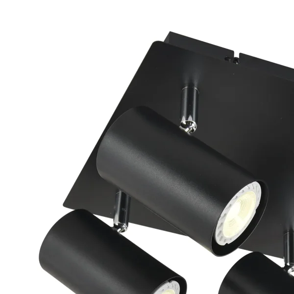 CANDEEIRO DE TECTO 4 LUZES PRETO GU10 ADARA