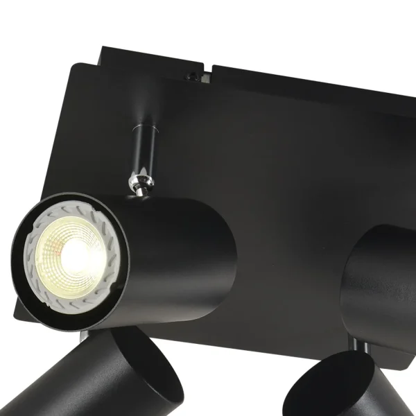 CANDEEIRO DE TECTO 4 LUZES PRETO GU10 ADARA