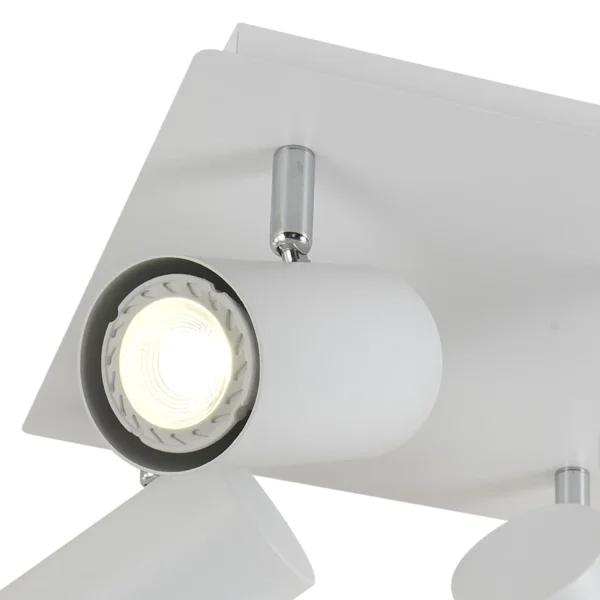 CANDEEIRO DE TECTO 4 LUZES BRANCO GU10 ADARA