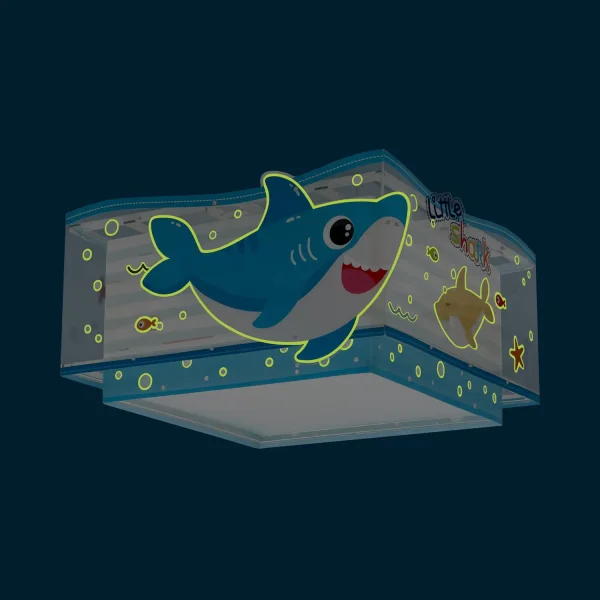 LÂMPADA DE TECTO INFANTIL 2 LUZES LITTLE SHARK E27