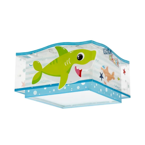 LÂMPADA DE TECTO INFANTIL 2 LUZES LITTLE SHARK E27