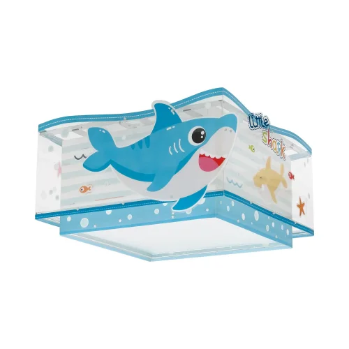 LÂMPADA DE TECTO INFANTIL 2 LUZES LITTLE SHARK E27