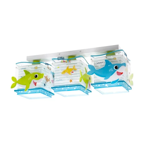 LÂMPADA DE TECTO INFANTIL 3 LUZES LITTLE SHARK E27