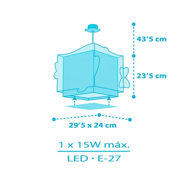 LÂMPADA PENDENTE INFANTIL LITTLE SHARK E27