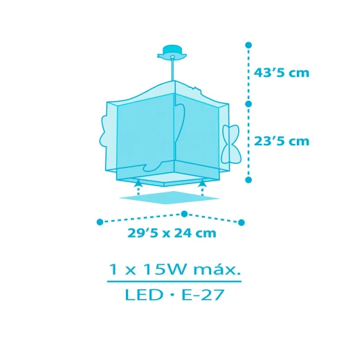 LÂMPADA PENDENTE INFANTIL LITTLE SHARK E27